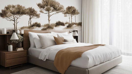 Les Pins de la Plage : Évasion Naturelle  Couleur Sépia