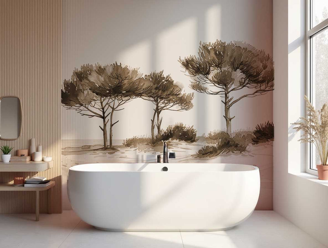 Les Pins de la Plage : Évasion Naturelle  Couleur Sépia