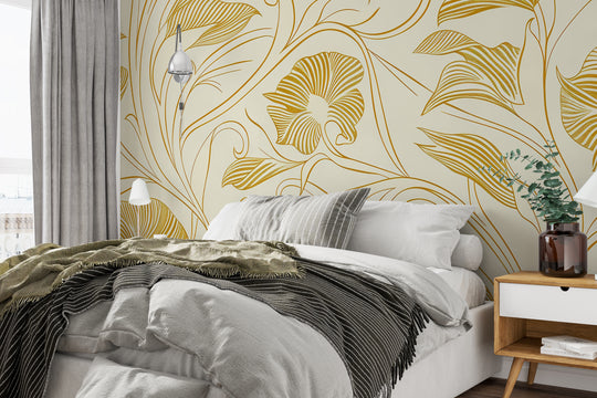 Yellow Floral Lines: The Classic Charm of Art Nouveau