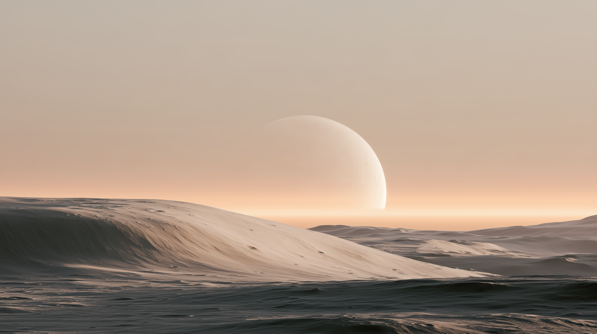 Lune des Sables - papier peint panoramique, motif à plat