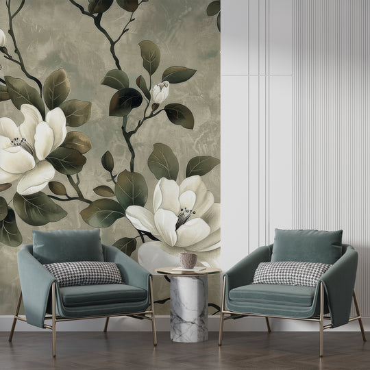 Sanfte Magnolien – elegante und ruhige Tapete