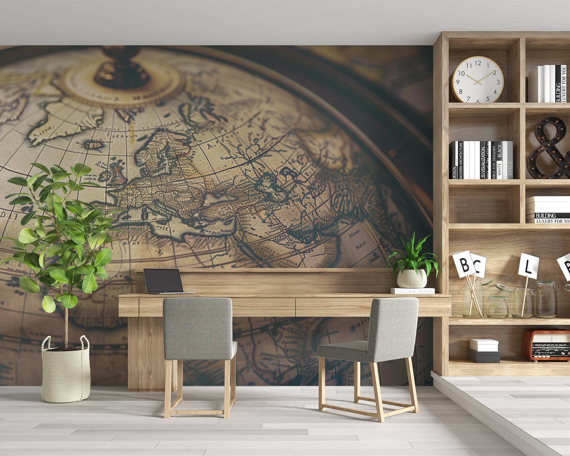 Yesterday's World: Sparkle of a Vintage Wallpaper World Map