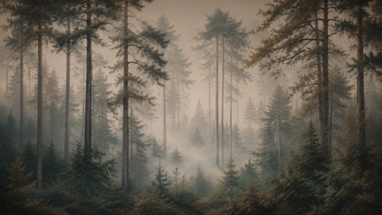 Murmure de brouillard - papier peint panoramique, motif à plat