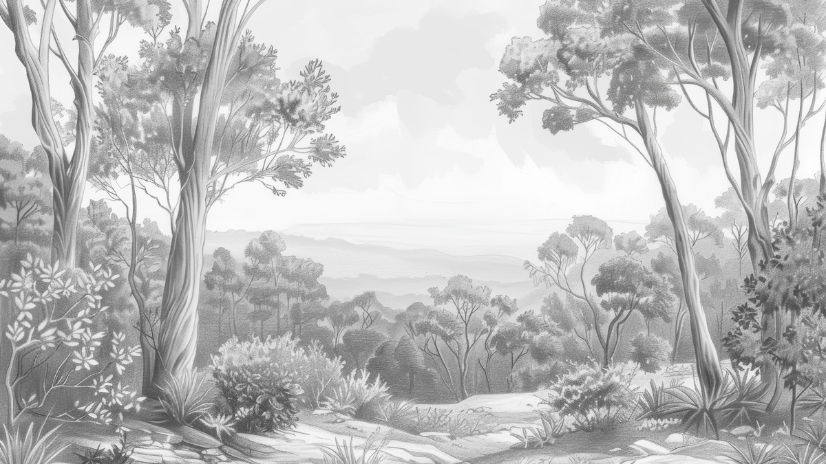 Nature intemporelle - papier peint panoramique, motif à plat