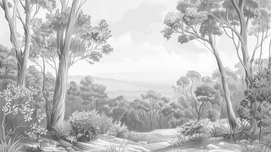 Nature intemporelle - papier peint panoramique, motif à plat