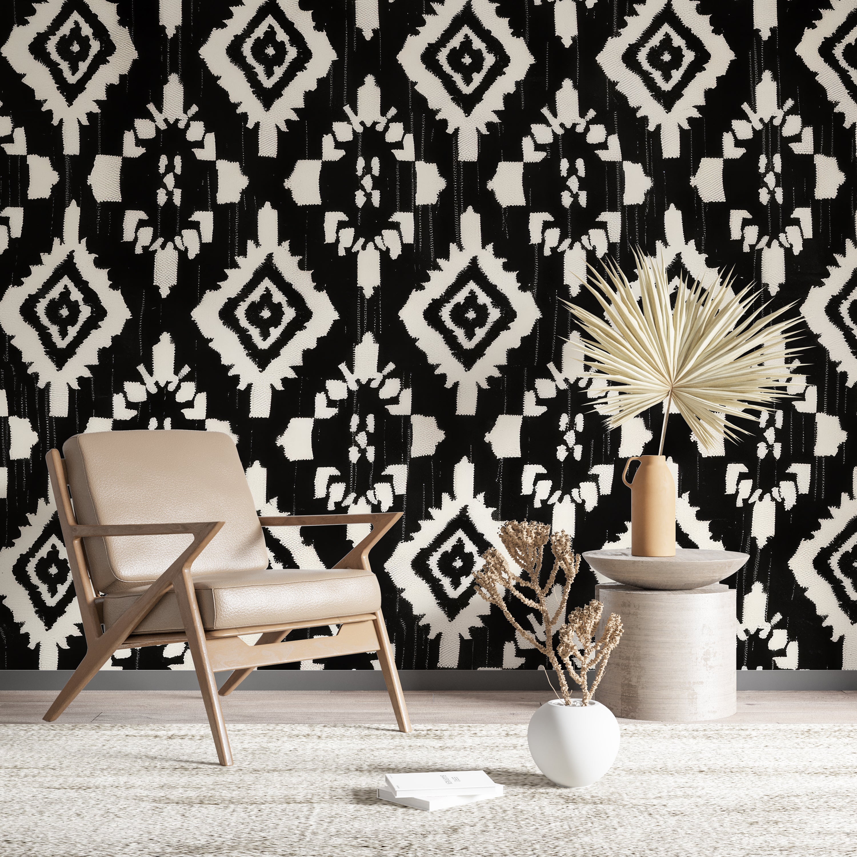 Black and white woven geometry