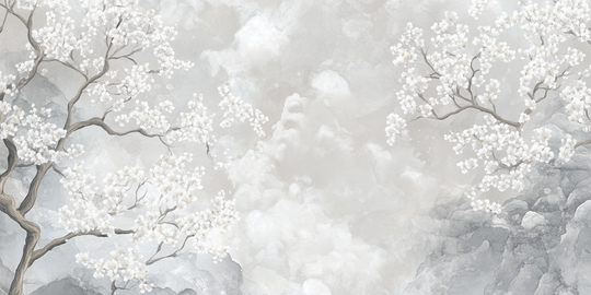 Nuages de Cerisiers : Papier Peint Panoramique Floral et Poétique