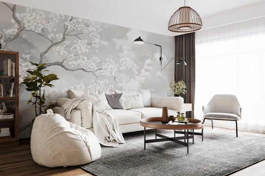 Nuages de Cerisiers : Papier Peint Panoramique Floral et Poétique