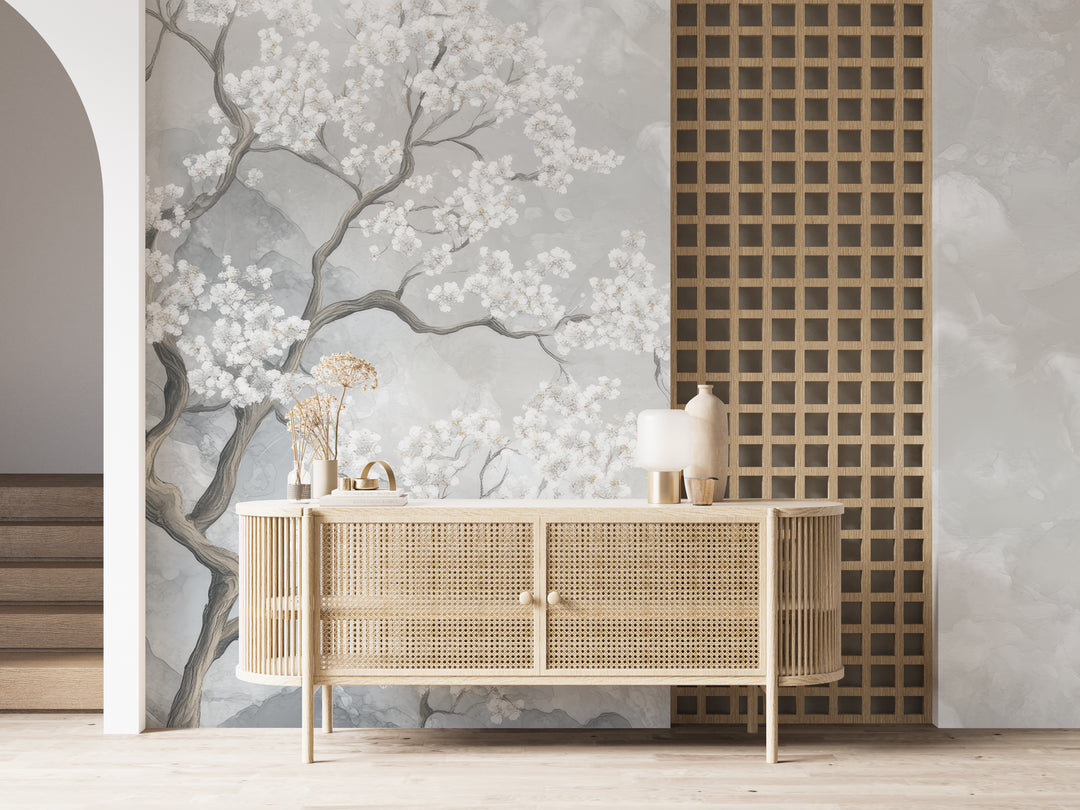 Nuages de Cerisiers : Papier Peint Panoramique Floral et Poétique