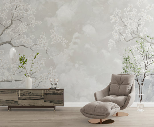 Nuages de Cerisiers : Papier Peint Panoramique Floral et Poétique