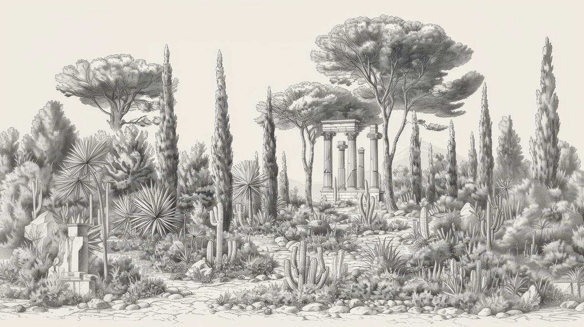 Oasis Antique - papier peint panoramique, motif à plat