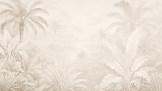 Palmeraie Ivoire - papier peint panoramique, motif à plat