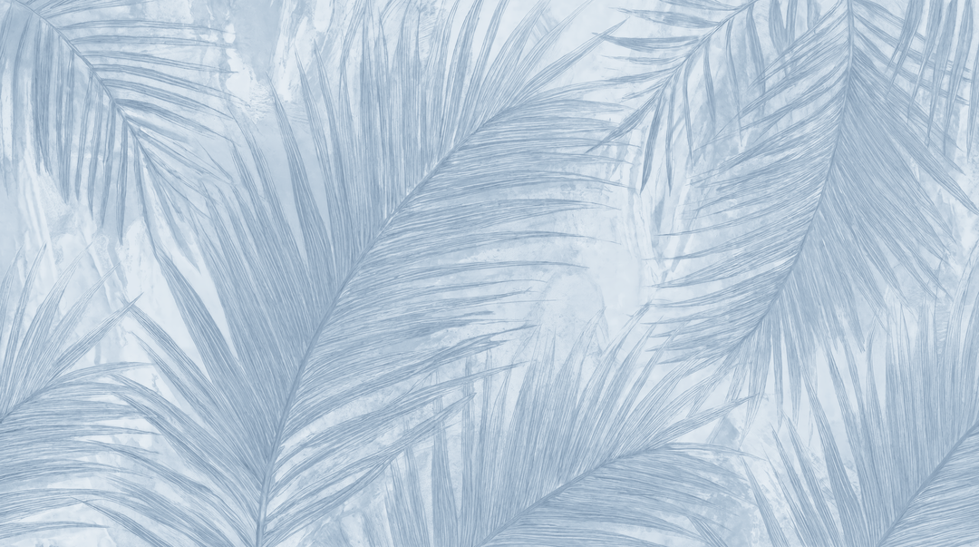 Palmier nude bleu - papier peint panoramique, motif à plat