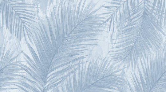 Palmier nude bleu - papier peint panoramique, motif à plat