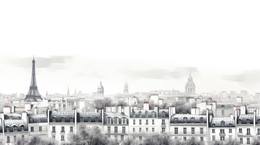 Panorama Parisien - papier peint panoramique, motif à plat