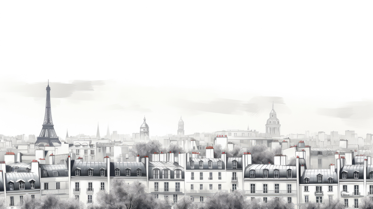 Panorama Parisien - papier peint panoramique, motif à plat