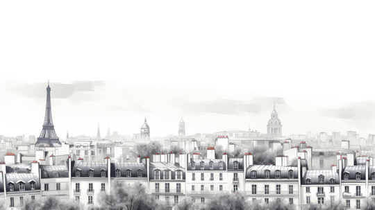 Panorama Parisien - papier peint panoramique, motif à plat