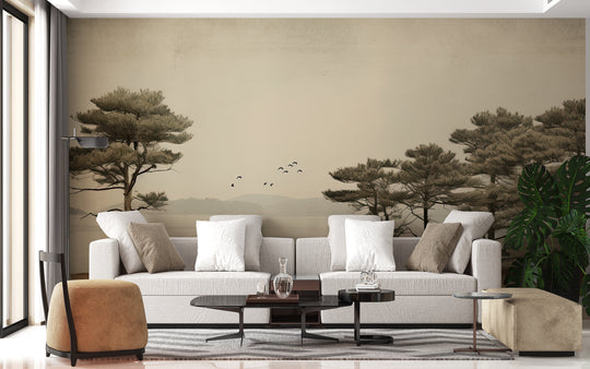 Sepia Pine Landscape