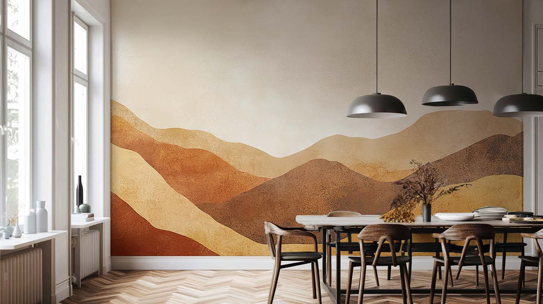 Paysage Désertique : Mur Naturel en Couleurs Chaudes