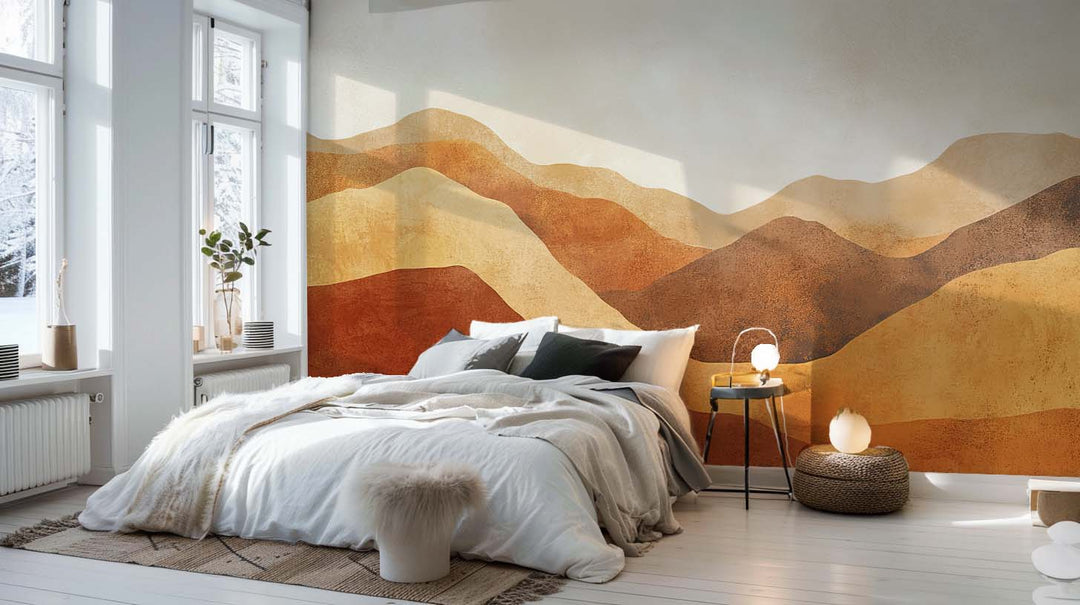 Paysage Désertique : Mur Naturel en Couleurs Chaudes