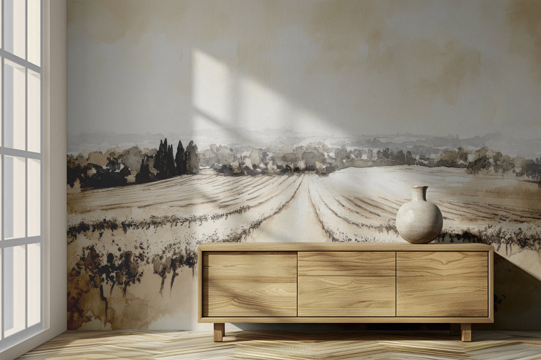 Tapisserie Murale Vignoble 152x130 Cm – Décoration Velours Doux Intérieur Extérieur, Vignes Romantiques