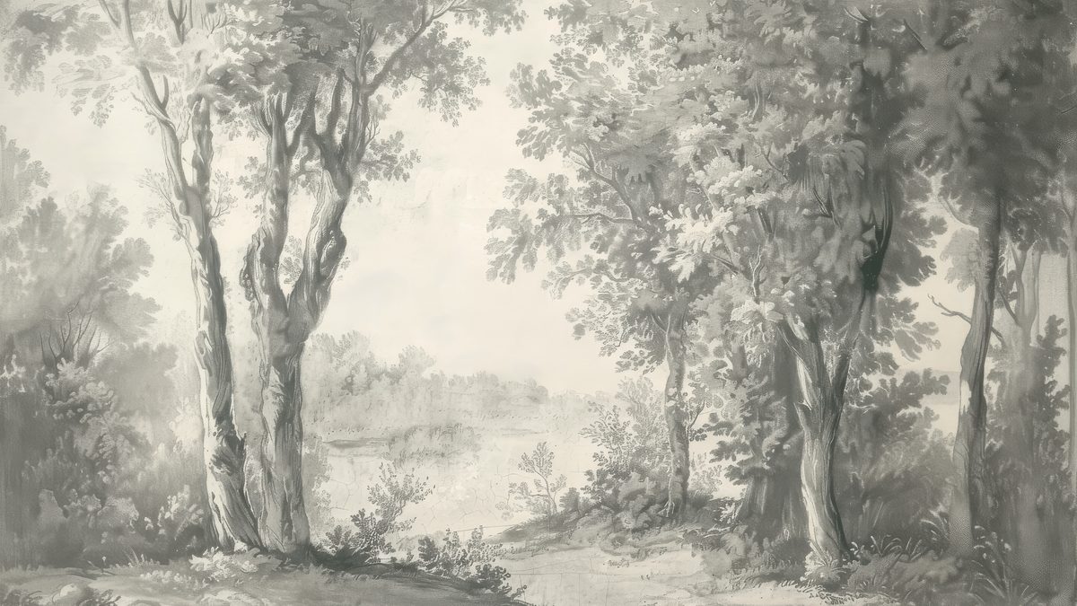 Poésie anglaise - papier peint panoramique, motif à plat