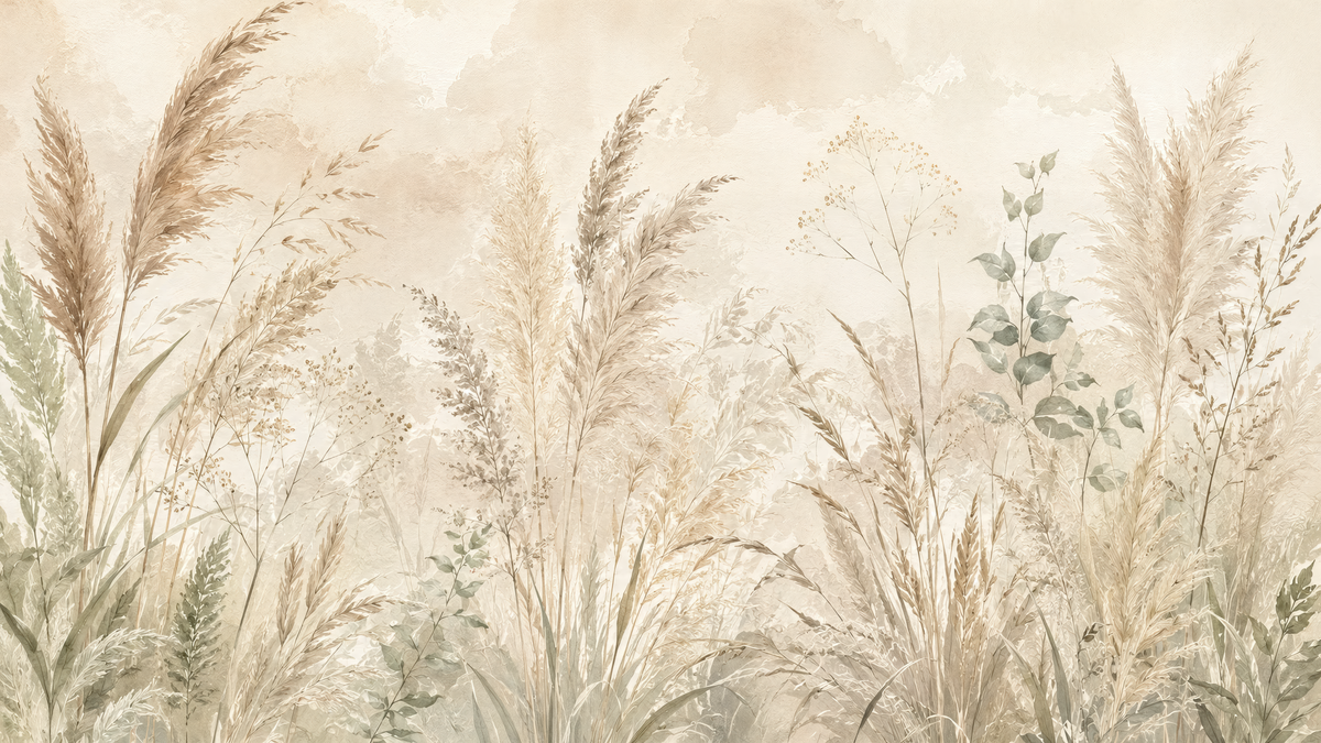 Poésie des Champs - papier peint panoramique, motif à plat
