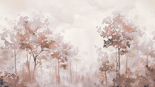 Poésie printanière - papier peint panoramique, motif à plat
