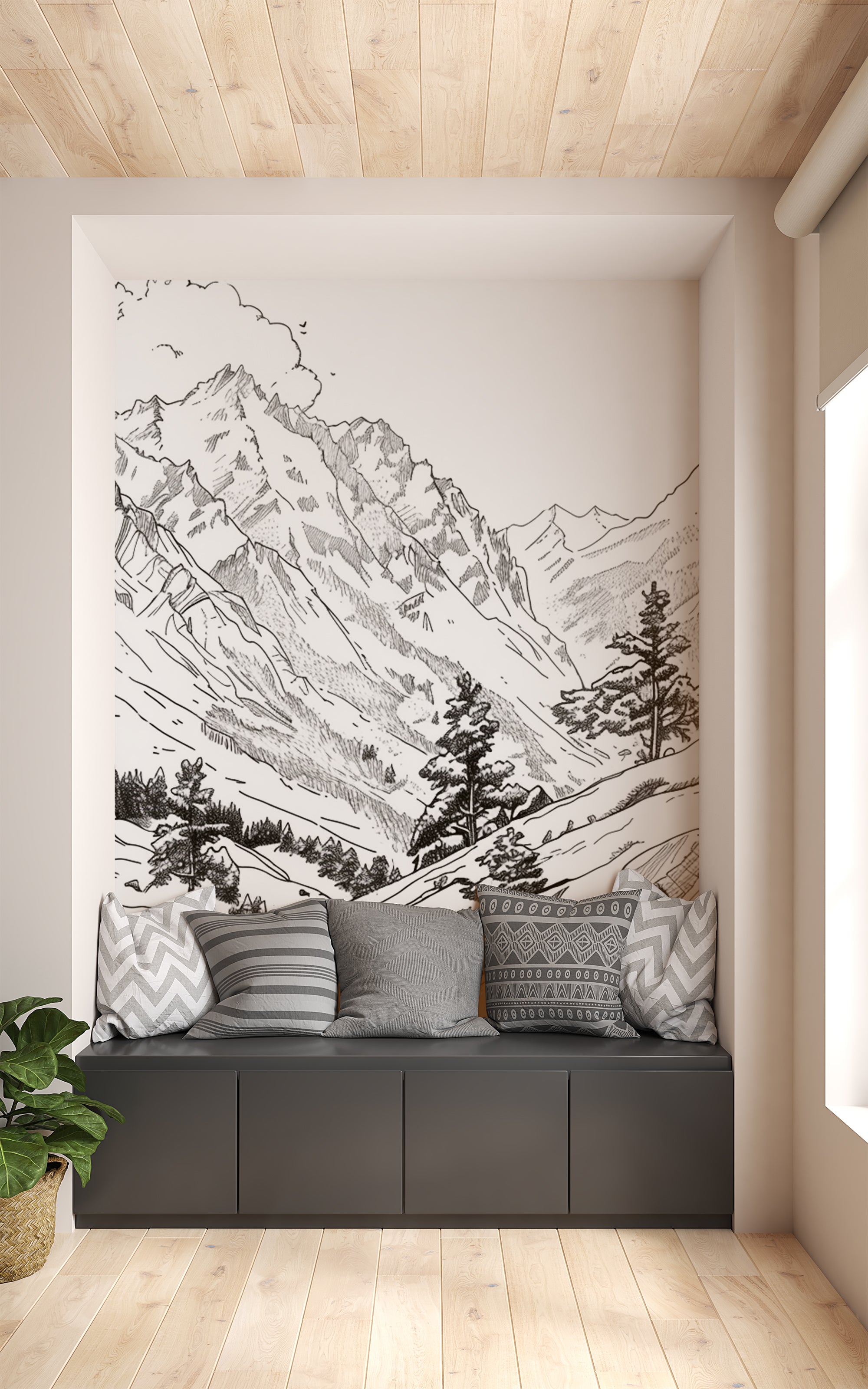 Poetry of the Heights - Alpine Illustration in Black and White