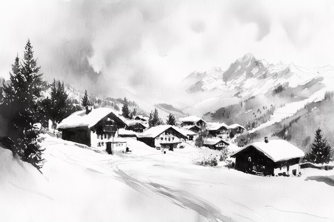 Reflets d'Hiver - papier peint panoramique, motif à plat