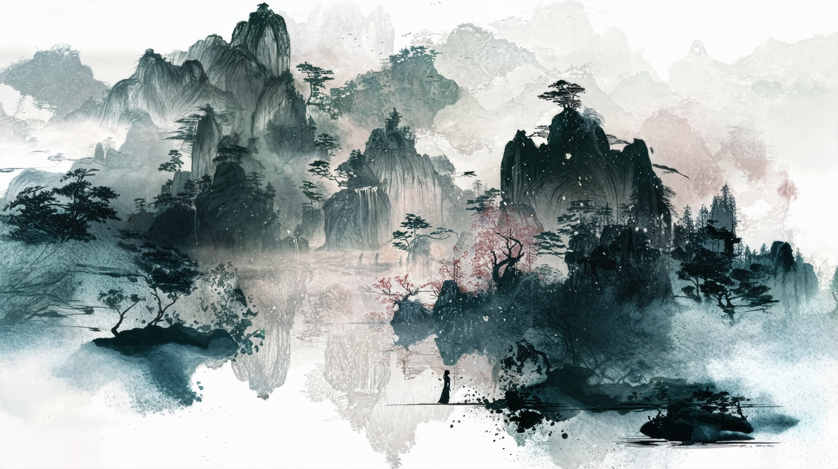 Rêve d'Asie - papier peint panoramique, motif à plat