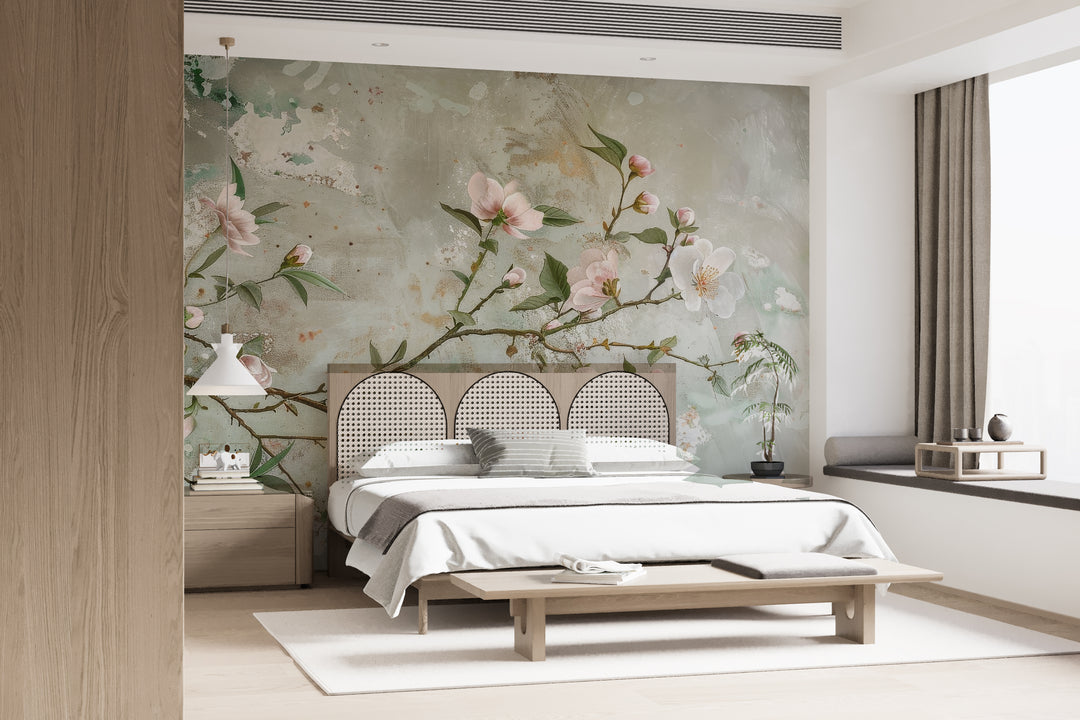 Traum von Chinoiserie: Blumenmuster in der Tapete für ein elegantes Ambiente