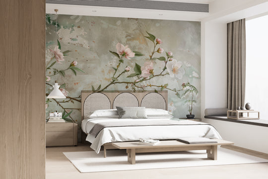 Dream of Chinoiserie: Floral Burst in wallpaper for an Elegant Ambiance