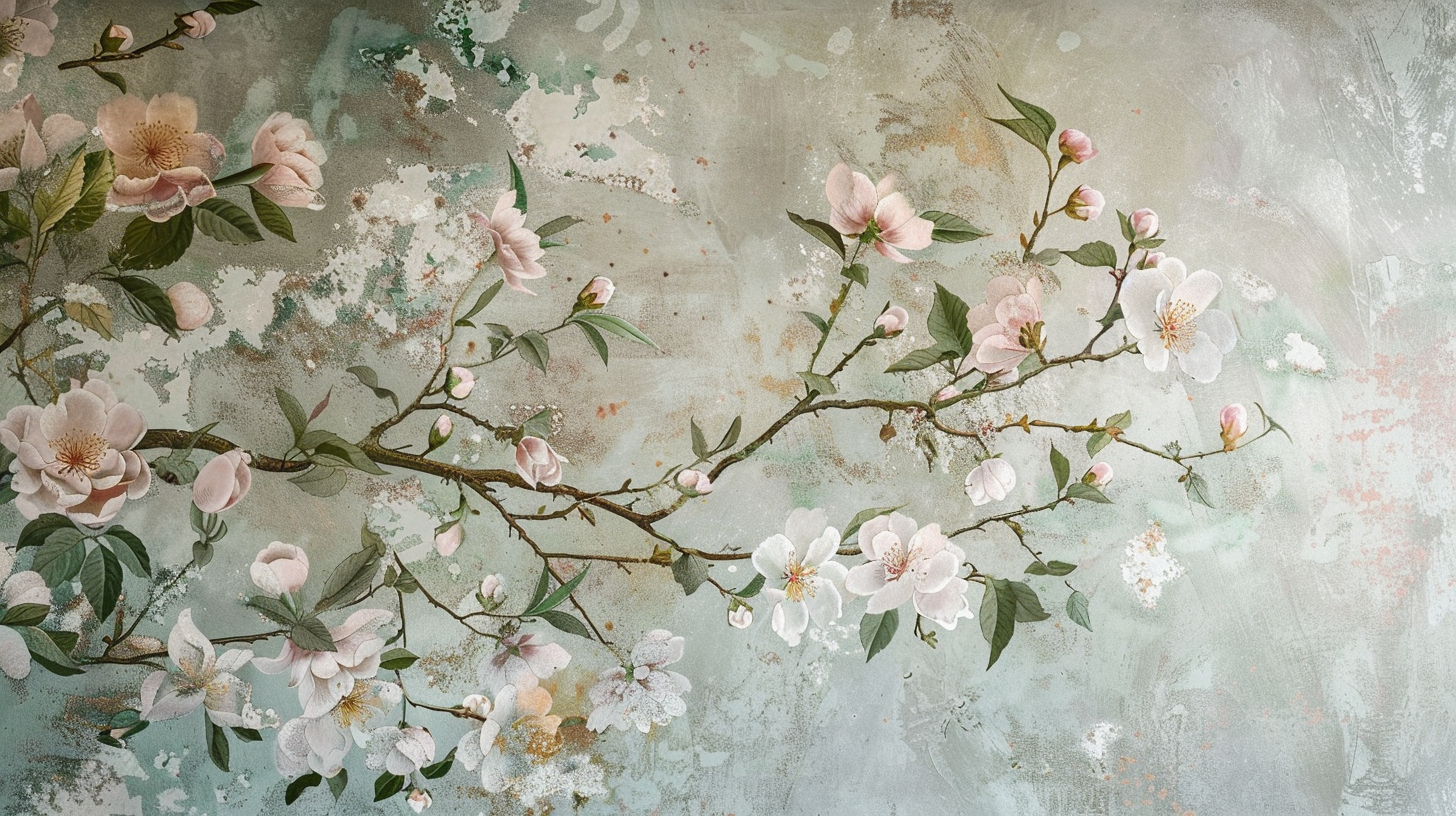 Rêve de Chinoiserie : Éclat Floral en papier peint  pour une Ambiance Élégante