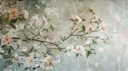 Dream of Chinoiserie: Floral Burst in wallpaper for an Elegant Ambiance