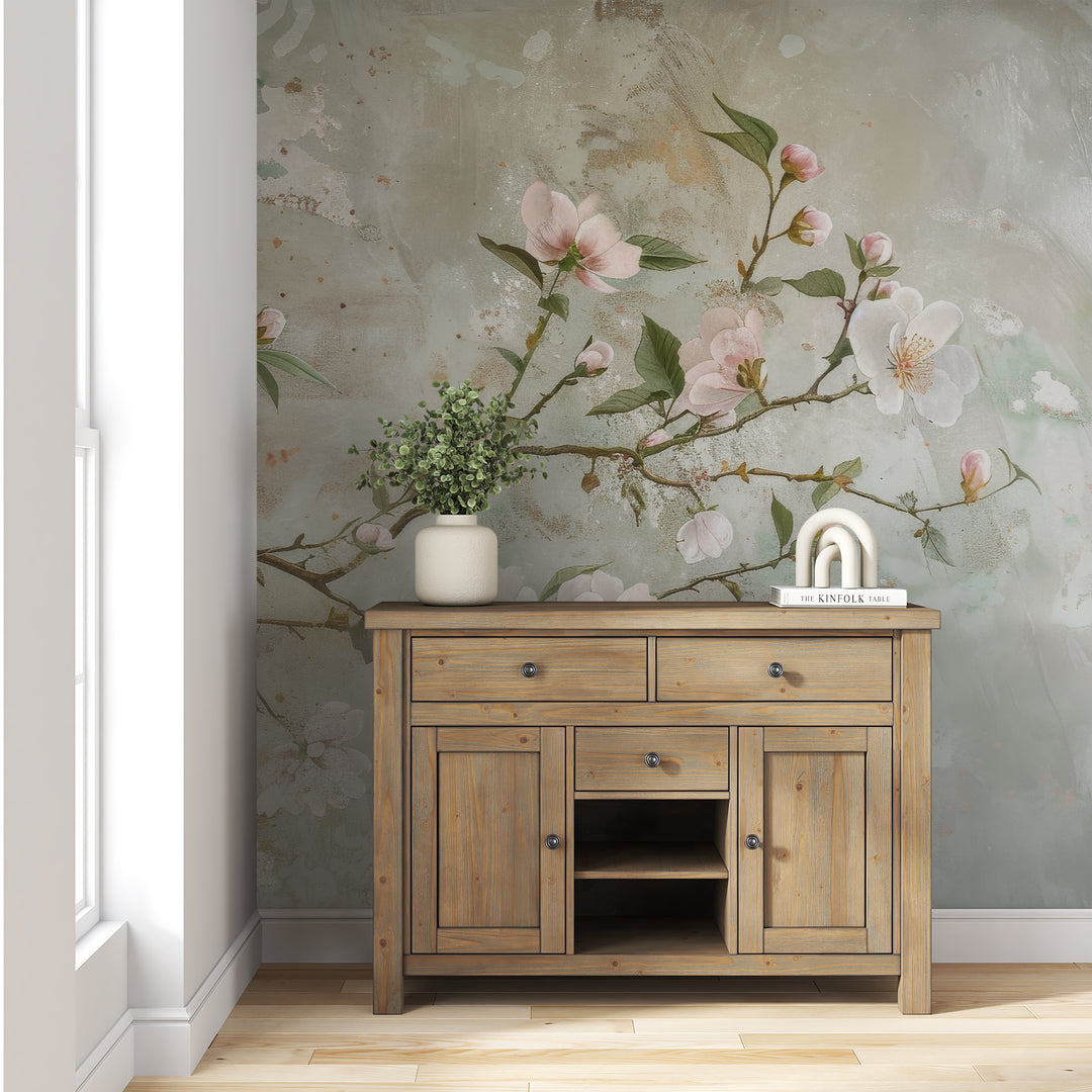 Dream of Chinoiserie: Floral Burst in wallpaper for an Elegant Ambiance