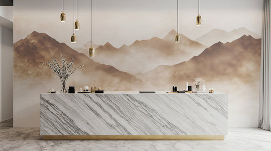 Rêve de Sommets – Papier Peint Panoramique pour une Ambiance Apaisante