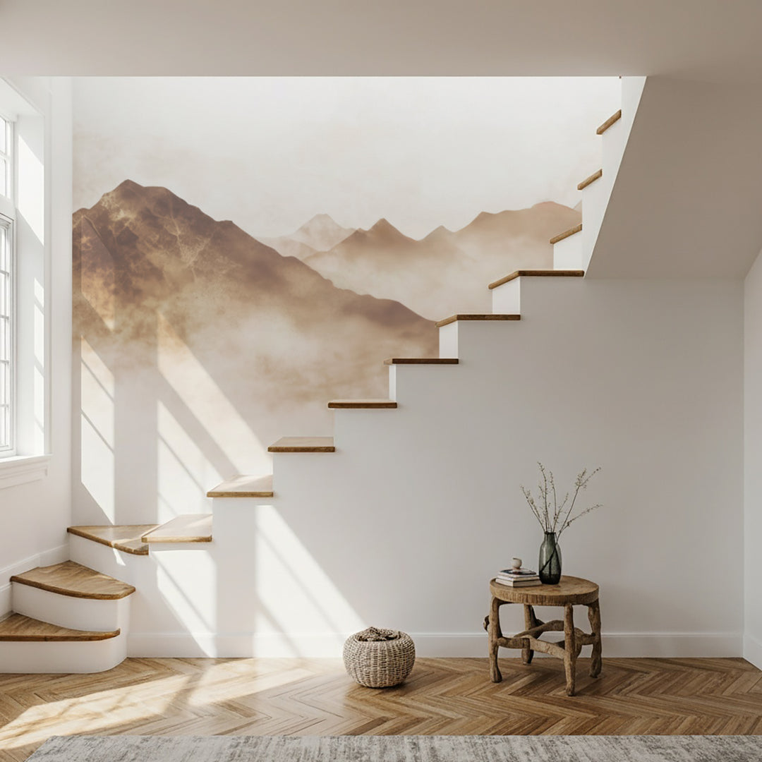 Rêve de Sommets – Papier Peint Panoramique pour une Ambiance Apaisante