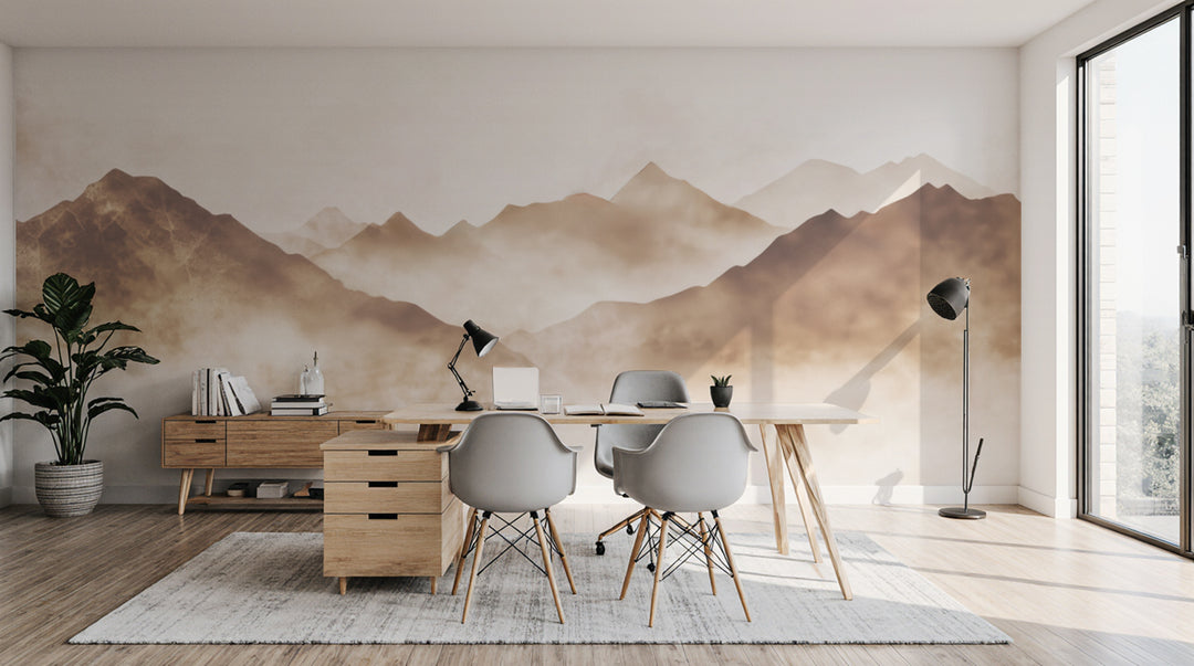 Rêve de Sommets – Papier Peint Panoramique pour une Ambiance Apaisante