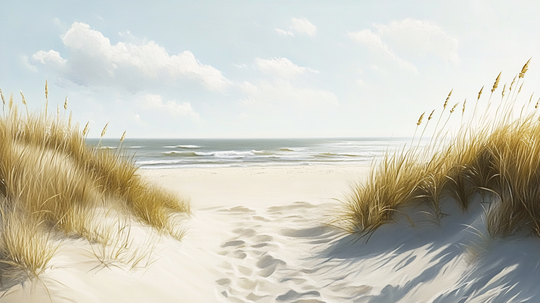 Sentier des Dunes : Papier Peint Panoramique Sable et Mer