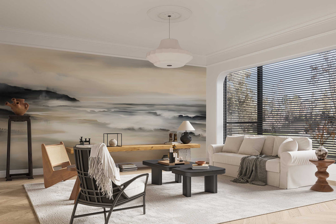 Sérénité Littorale – papier peint pour une évasion douce et apaisante