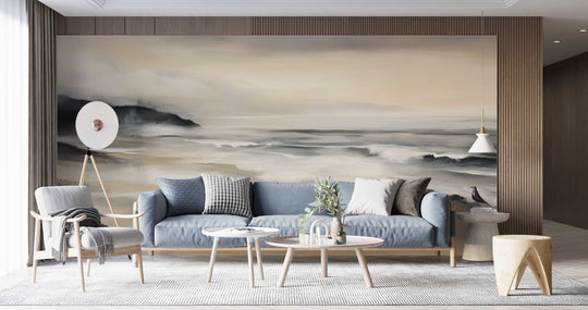 Sérénité Littorale – papier peint pour une évasion douce et apaisante