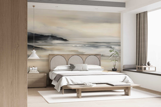 Sérénité Littorale – papier peint pour une évasion douce et apaisante