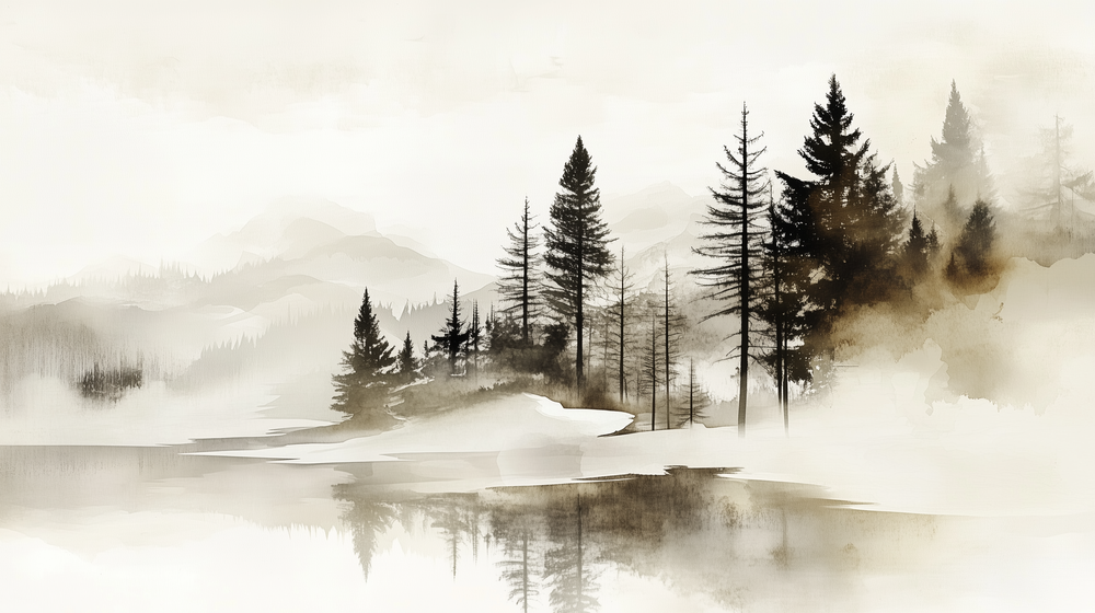 Silence des Bois – Une Immersion Apaisante dans une Forêt Brumeuse