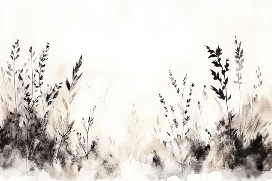 Songes de Graminées - papier peint panoramique, motif à plat