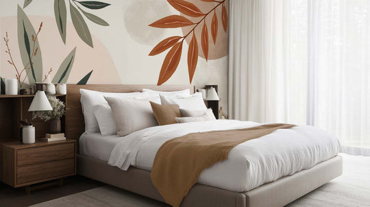 Souffle de Terre et de Sauge – Papier peint feuillage abstrait aux tons doux