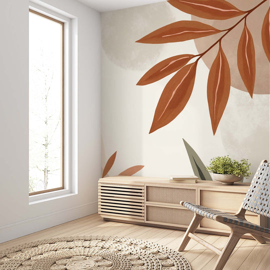 Souffle de Terre et de Sauge – Papier peint feuillage abstrait aux tons doux