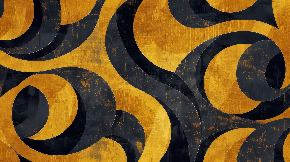 Spirales d'Or - papier peint panoramique, motif à plat