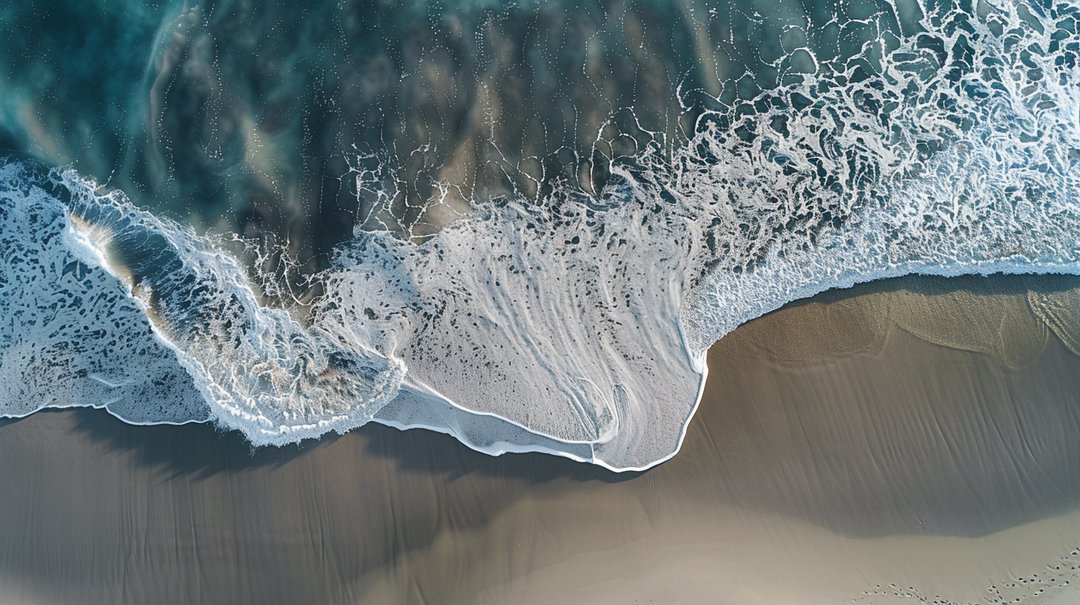 Symphonie des Vagues : Vue Aérienne sur Papier Peint