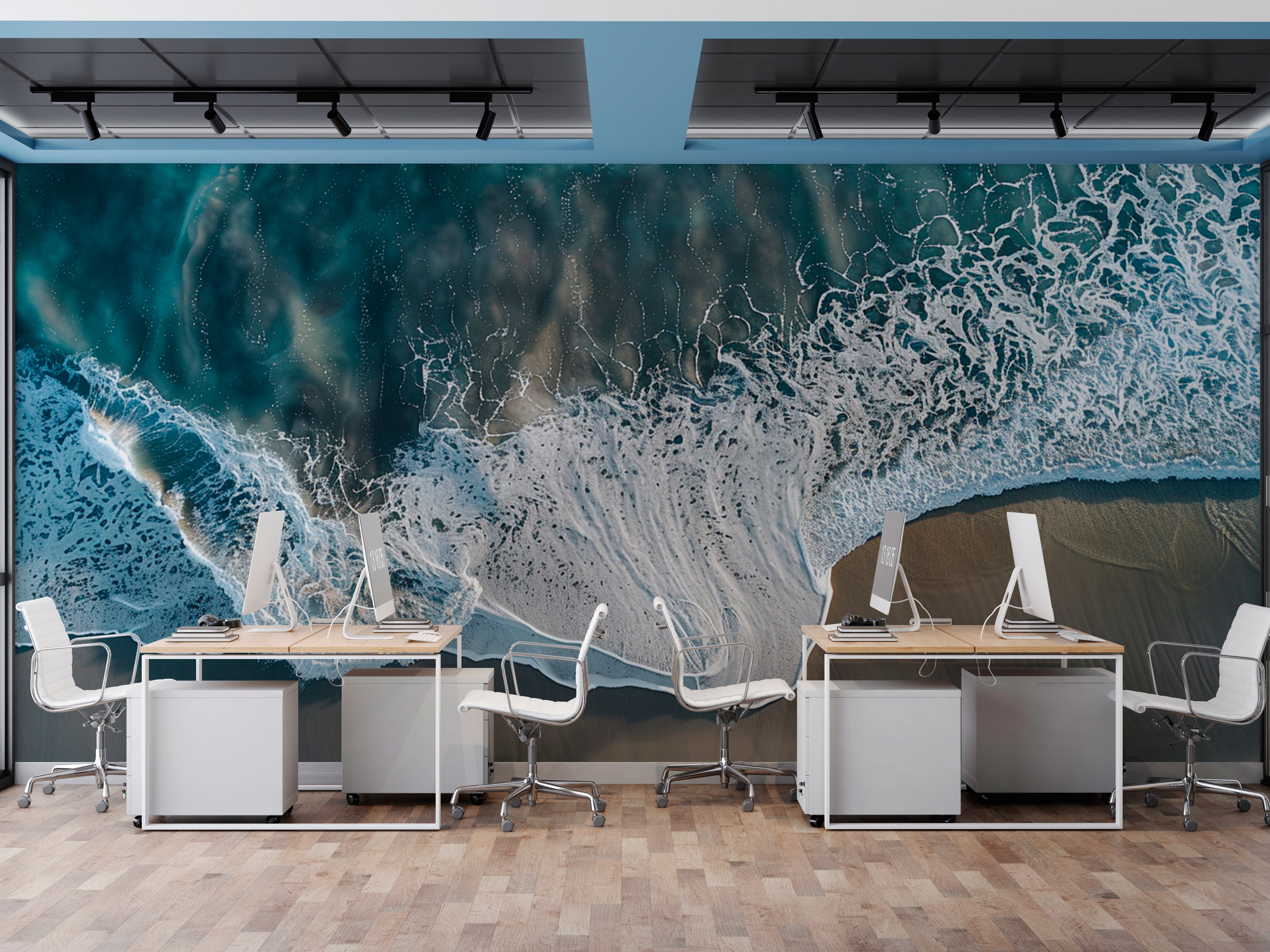 Symphony of Waves: Aerial View on Wallpaper